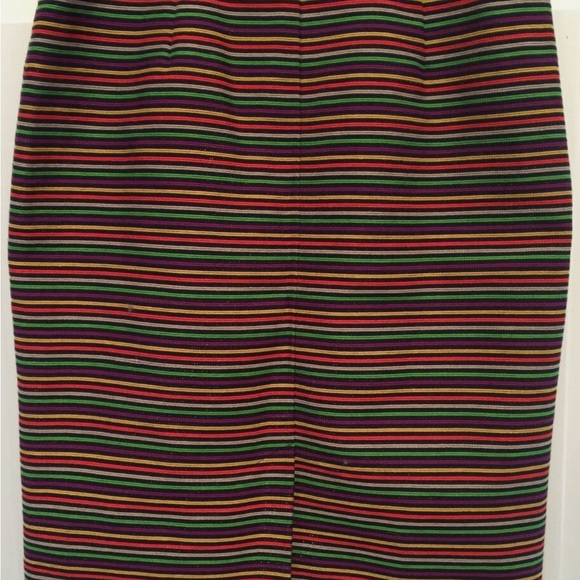 Talbots multi-colored striped lined pencil skirt - Picture 2 of 7